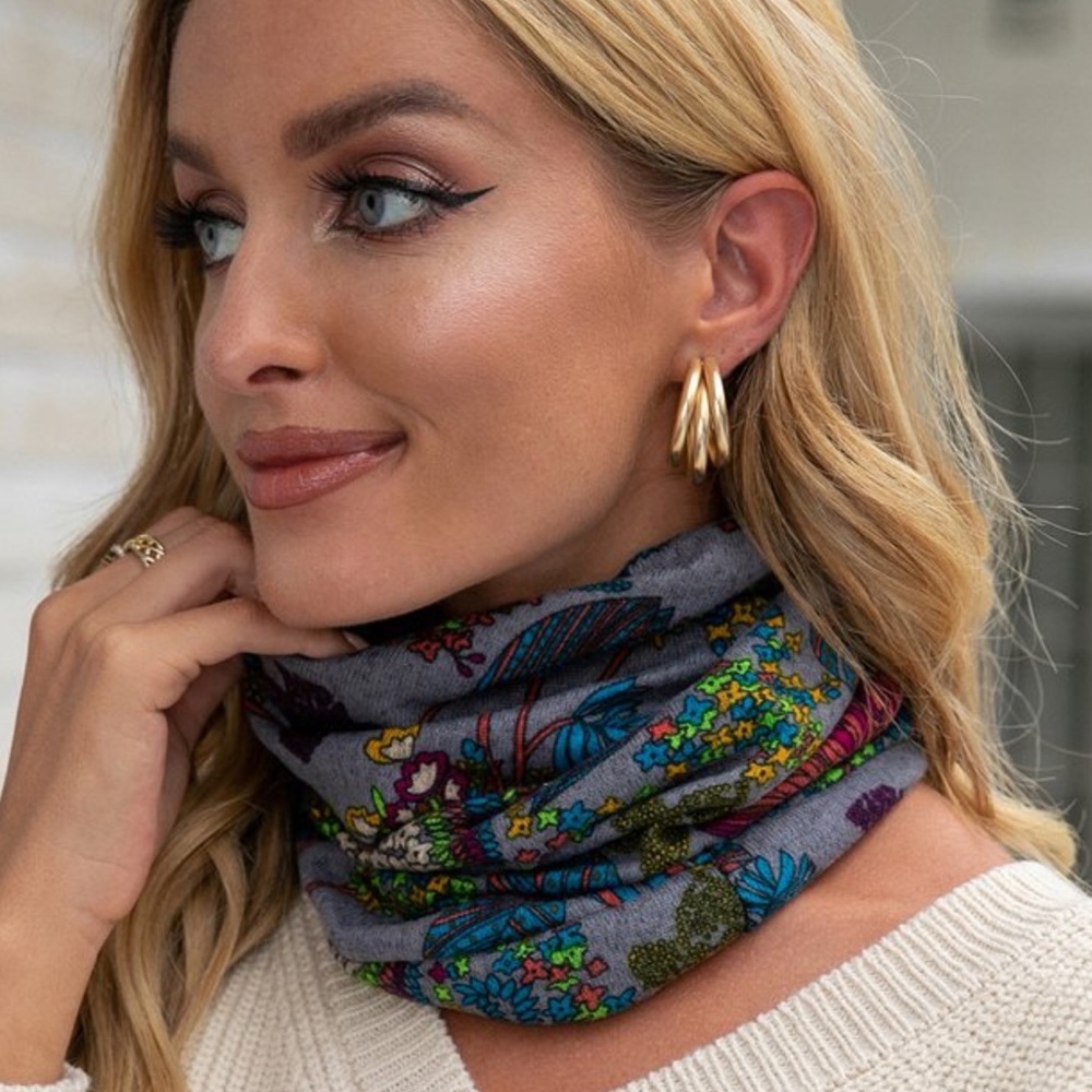 New Transforming Infinity Scarf - Slouch Beanie - Lightweight Head Wrap Hair - Picture 3 of 16